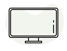 monitor de computador plana ilustração em vetor doodle desenhado à mão