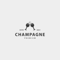 design de símbolo de sinal de ícone de logotipo de champanhe vetor