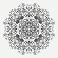 fundo de arte padrão mandala preto e branco vetor