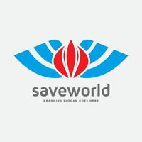 salve o mundo - logotipo de caridade vetor