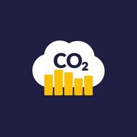 ícone de vetor de níveis de emissões de carbono para web
