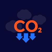 gás co2, redução de emissões de carbono, arte vetorial vetor