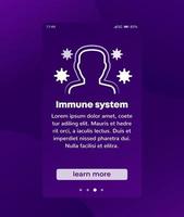 sistema imunológico e banner móvel de imunidade vetor