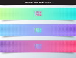 Conjunto de banners gradiente de meio-tom com textura e cores vibrantes vetor