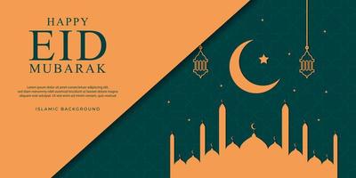 vetor premium de modelo de cartão de saudação eid mubarak