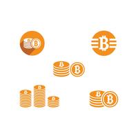 Conjunto de ilustração Bitcoin vetor