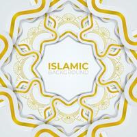 fundo islâmico elegante com linha dourada. vetor