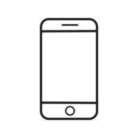 ícone de smartphone isolado no fundo branco. simular telefone com tela em branco. ilustração vetorial vetor