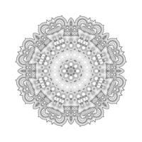 belo design de mandala de arte de linha vetor