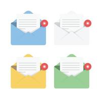 carta de envelope, ícone de notificação de mensagem vetor