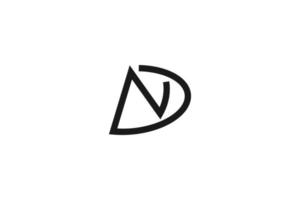 vetor de design de logotipo mínimo de letra nd ou dn