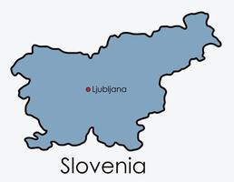 Eslovênia mapa desenho à mão livre sobre fundo branco. vetor