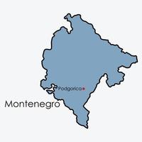 Montenegro mapa desenho à mão livre sobre fundo branco. vetor