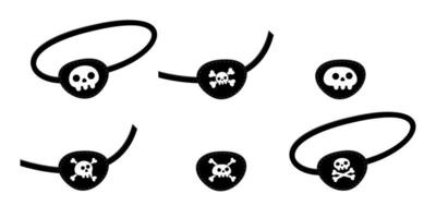 pirata eye patch ícone sinal estilo plano design ilustração vetorial isolado no fundo branco. vetor