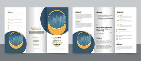 modelo de design de brochura com três dobras para sua empresa, corporativa, negócios, publicidade, marketing, agência e negócios na Internet vetor