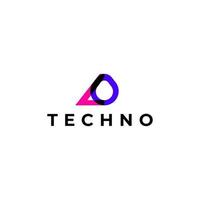 design de logotipo de tecnologia moderna plana abstrata vetor