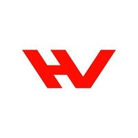logotipo abstrato plano de monograma de letra dinâmica hv vetor