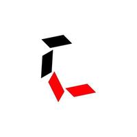 logotipo abstrato plano de monograma de letra dinâmica lc vetor