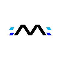 letra m pixel design de logotipo de tecnologia abstrata moderna vetor