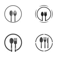 modelo de design de logotipo de vetor de ícone de colher, garfo e faca