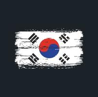 pinceladas de bandeira da coreia do sul. bandeira nacional vetor