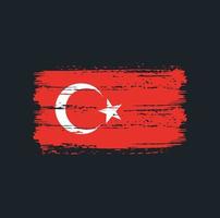 pinceladas de bandeira da turquia. bandeira nacional vetor