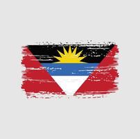 pinceladas de bandeira de antígua e barbuda. bandeira nacional vetor