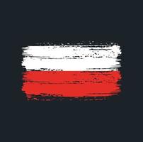 pinceladas de bandeira da polônia. bandeira nacional vetor