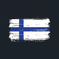 pinceladas de bandeira finlandesa. bandeira nacional vetor