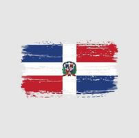 pinceladas de bandeira dominicana. bandeira nacional vetor