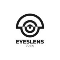 elemento de design de logotipo de vetor de lente de olho monograma abstrato