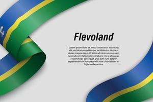 acenando a fita ou banner com a província de bandeira da Holanda vetor