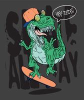 Ilustração de dinossauro para impressão de t-shirt vetor