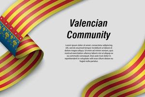 acenando a fita ou banner com comunidades de bandeira da espanha vetor