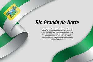 acenando a fita ou banner com bandeira vetor