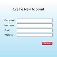 modelo de interface blanc de página de formulário de registro para site vetor