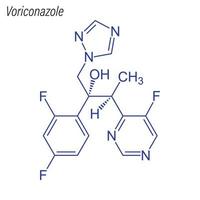 fórmula esquelética vetorial do voriconazol. vetor