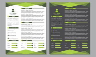 Curriculum Vitae Resume Modelo de cor verde escuro e limpo vetor