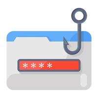 design moderno do ícone de ataque de phishing, vetor de conceito de cibercrime