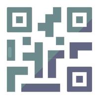 ícone de código qr em estilo editável plano vetor