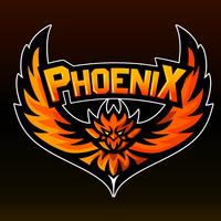 Phoenix, logotipo da mascote, adesivo vetor