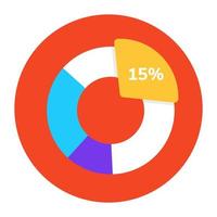 um ícone de design plano de gráfico de círculo, vetor editável