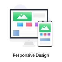 layout da web adaptável, ícone conceitual plano de design responsivo vetor
