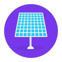 ícone de recurso de energia solar em design plano, vetor de painel solar