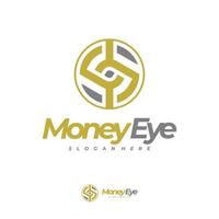vetor de logotipo de olho de dinheiro, conceitos de design de logotipo de dinheiro criativo, modelo de logotipo de letra s