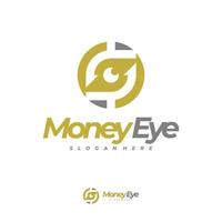 vetor de logotipo de olho de dinheiro, conceitos de design de logotipo de dinheiro criativo, modelo de logotipo de letra s