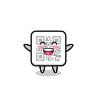 bebê feliz personagem de desenho animado de código qr vetor