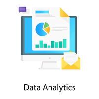 vetor de gradiente de análise de dados, infográficos de negócios dentro do monitor