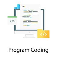 vetor de estilo moderno editável de código de programa em design de gradiente plano