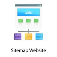 vetor gradiente do site do sitemap, layout do fluxograma online